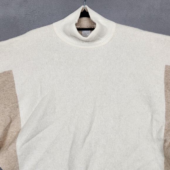 Note di Anita Poncho Sweater Womens One Size Ivory Tan Turtleneck Made in Italy - Picture 6 of 11